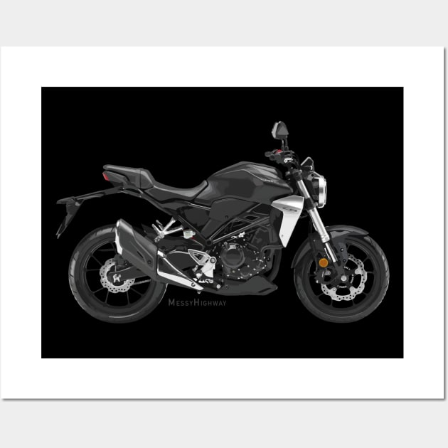 Honda CB300R 19 black, s Wall Art by MessyHighway